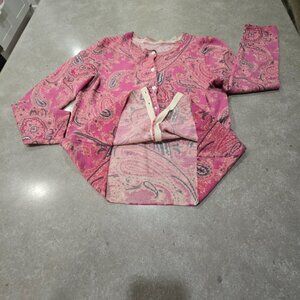 Women's Pink Paisley Print Long Sleeves  Button Down Cardigan - Size Small